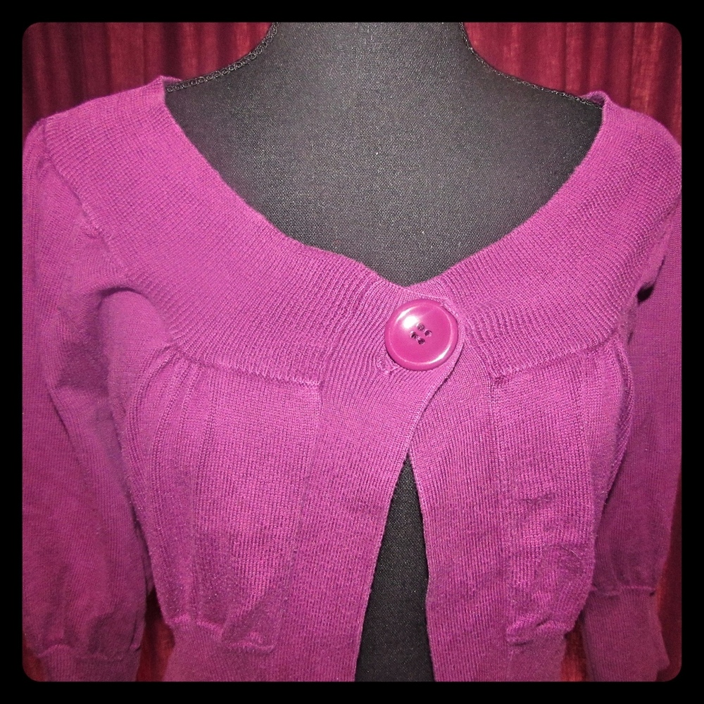 Mossimo Burgundy Cardigan Sweater with Big Button